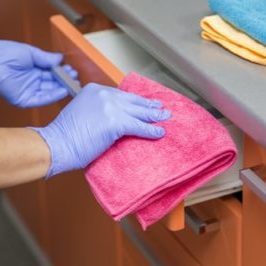 gloved hand microfiber towel