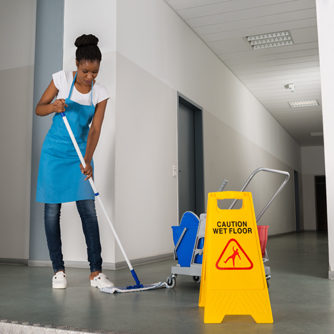 woman mopping floors